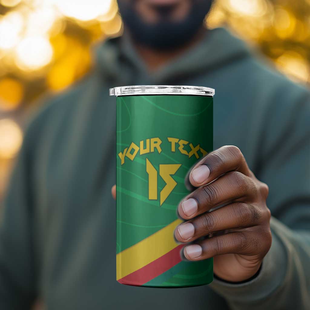 Custom Cameroon Basketball 4 in 1 Can Cooler Tumbler Go Indomitable Lions - African Pride