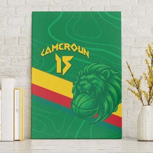 Custom Cameroon Basketball Canvas Wall Art Go Indomitable Lions - African Pride