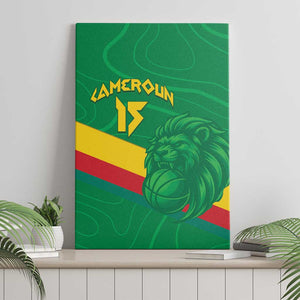 Custom Cameroon Basketball Canvas Wall Art Go Indomitable Lions - African Pride