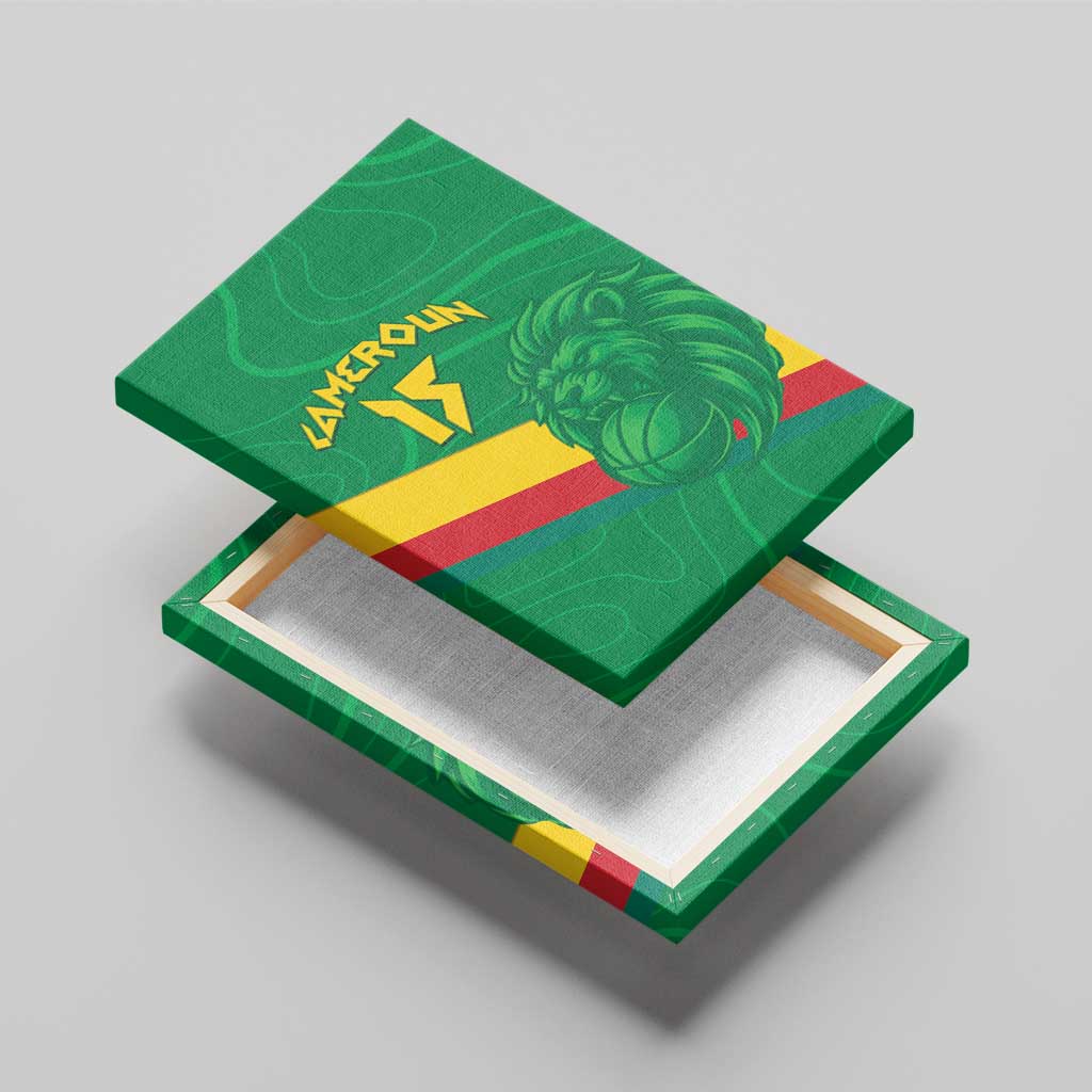 Custom Cameroon Basketball Canvas Wall Art Go Indomitable Lions - African Pride