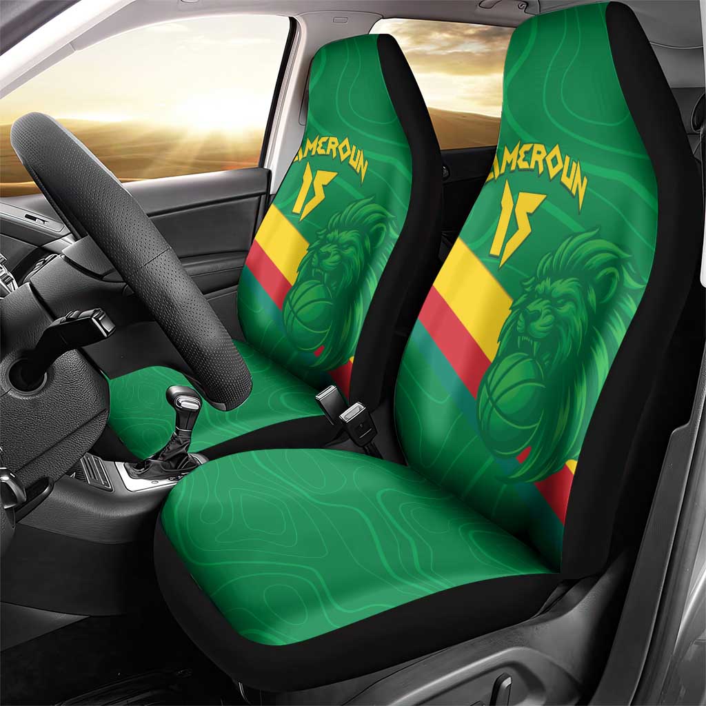 Custom Cameroon Basketball Car Seat Cover Go Indomitable Lions - African Pride