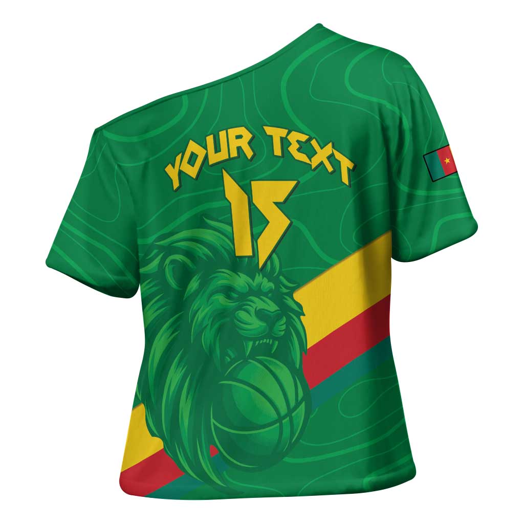 Custom Cameroon Basketball Cross Shoulder Shirt Go Champions Indomitable Lions
