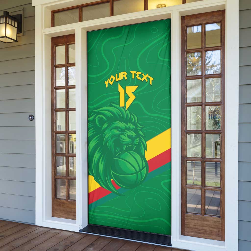 Custom Cameroon Basketball Door Cover Go Champions Indomitable Lions