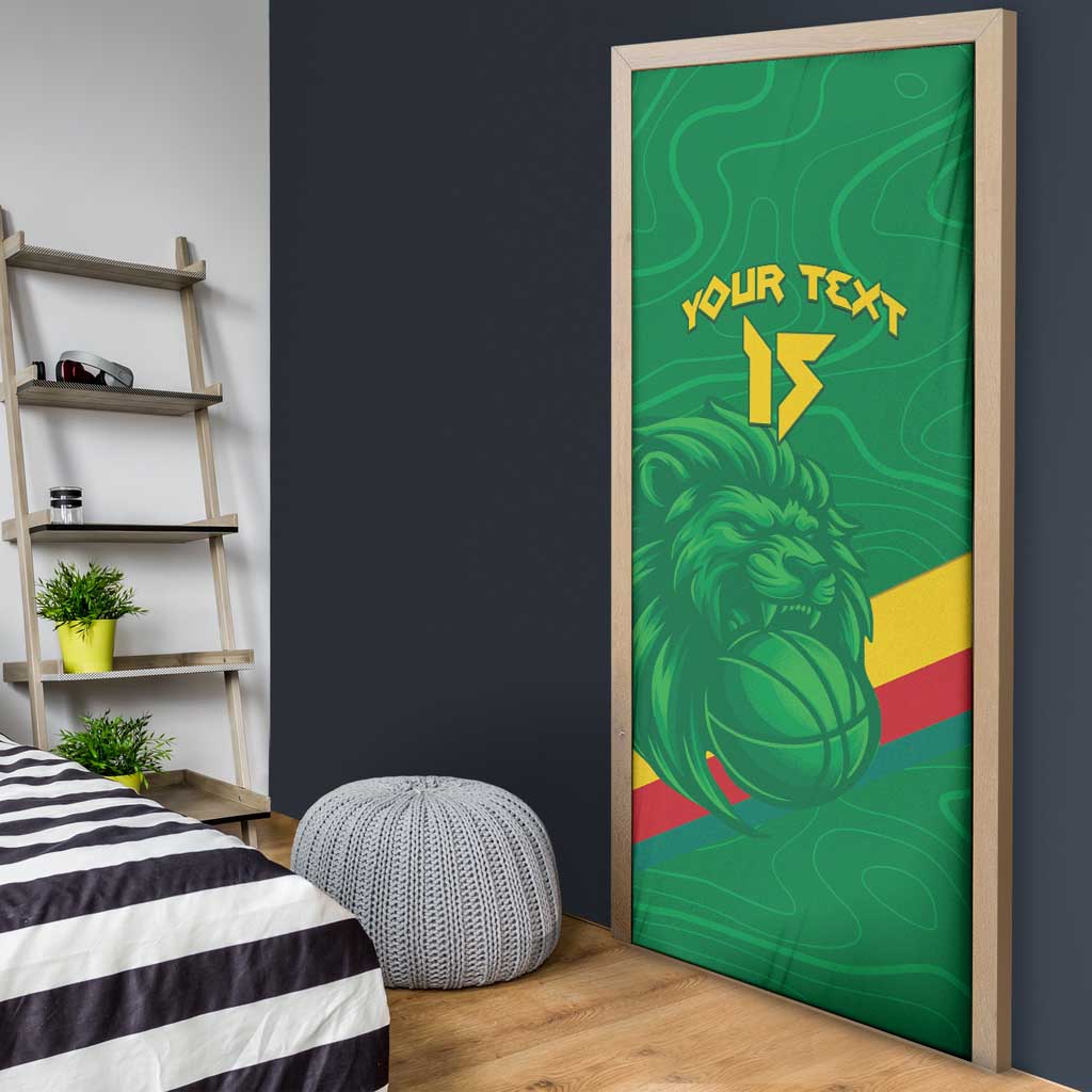 Custom Cameroon Basketball Door Cover Go Champions Indomitable Lions
