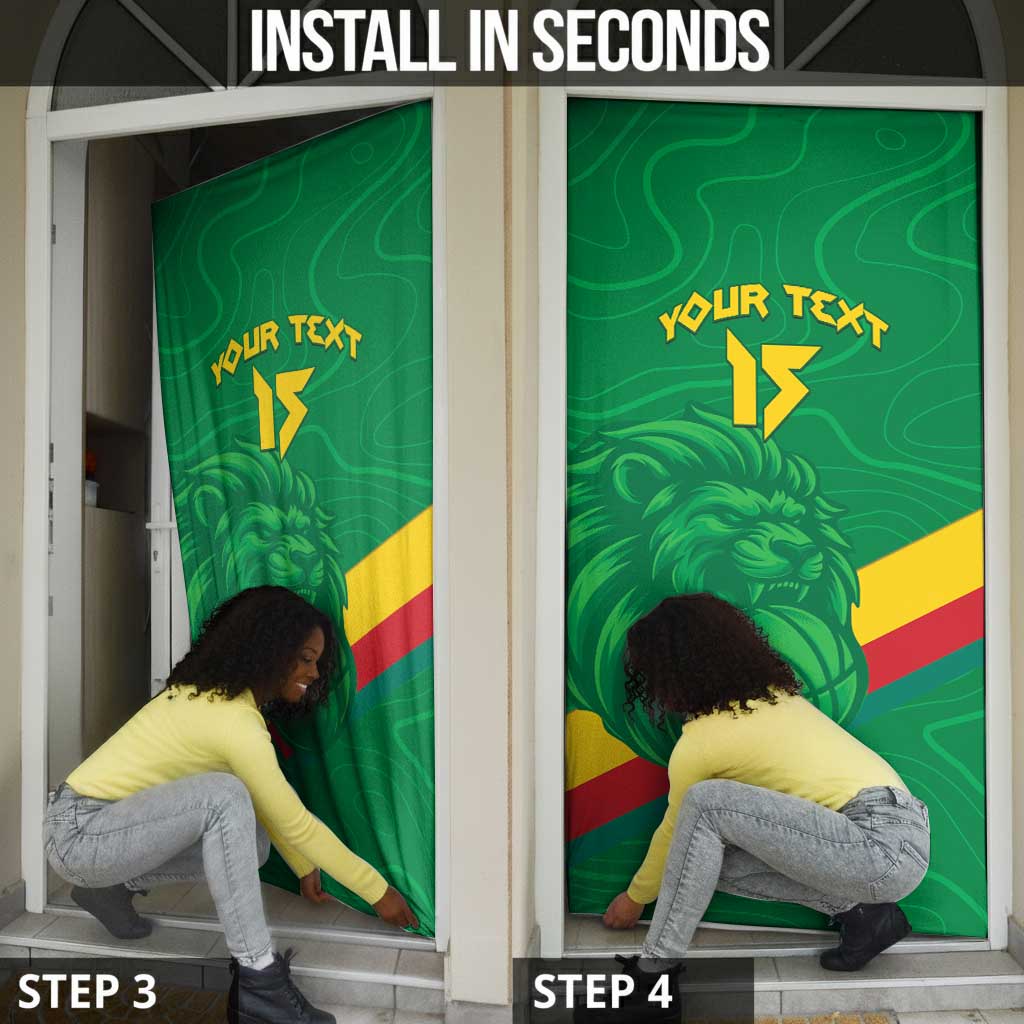 Custom Cameroon Basketball Door Cover Go Champions Indomitable Lions