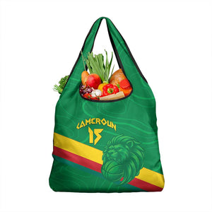 Custom Cameroon Basketball Grocery Bag Go Indomitable Lions - African Pride