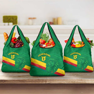 Custom Cameroon Basketball Grocery Bag Go Indomitable Lions - African Pride