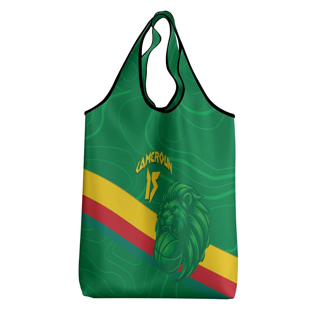 Custom Cameroon Basketball Grocery Bag Go Indomitable Lions - African Pride
