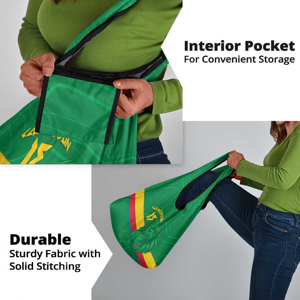 Custom Cameroon Basketball Grocery Bag Go Indomitable Lions - African Pride