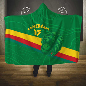 Custom Cameroon Basketball Hooded Blanket Go Indomitable Lions - African Pride
