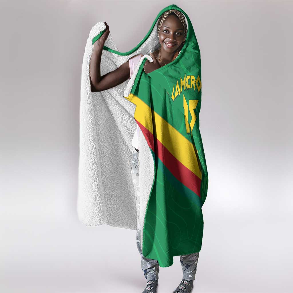 Custom Cameroon Basketball Hooded Blanket Go Indomitable Lions - African Pride