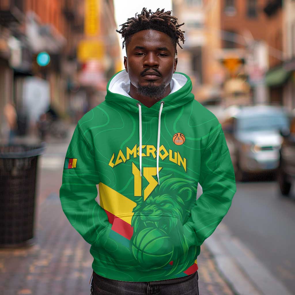 Custom Cameroon Basketball Hoodie Go Indomitable Lions - African Pride