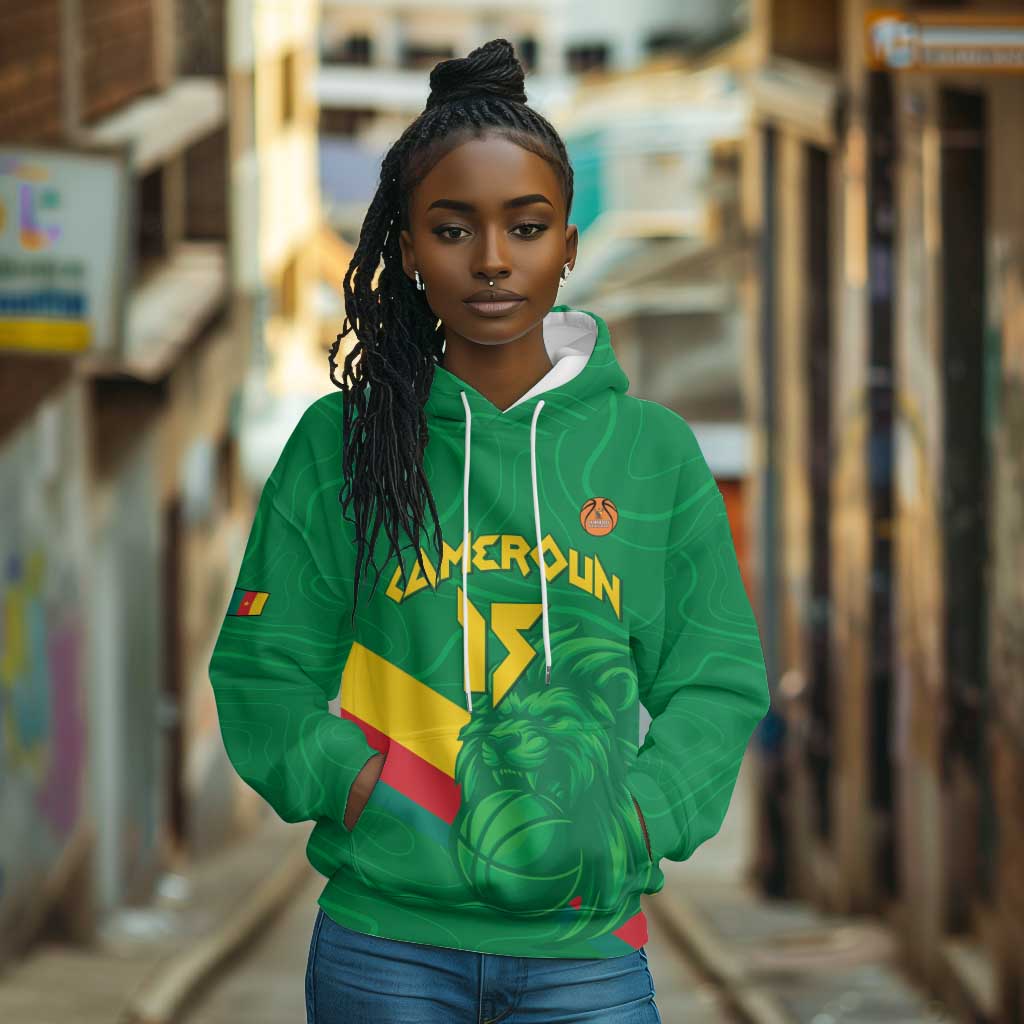 Custom Cameroon Basketball Hoodie Go Indomitable Lions - African Pride