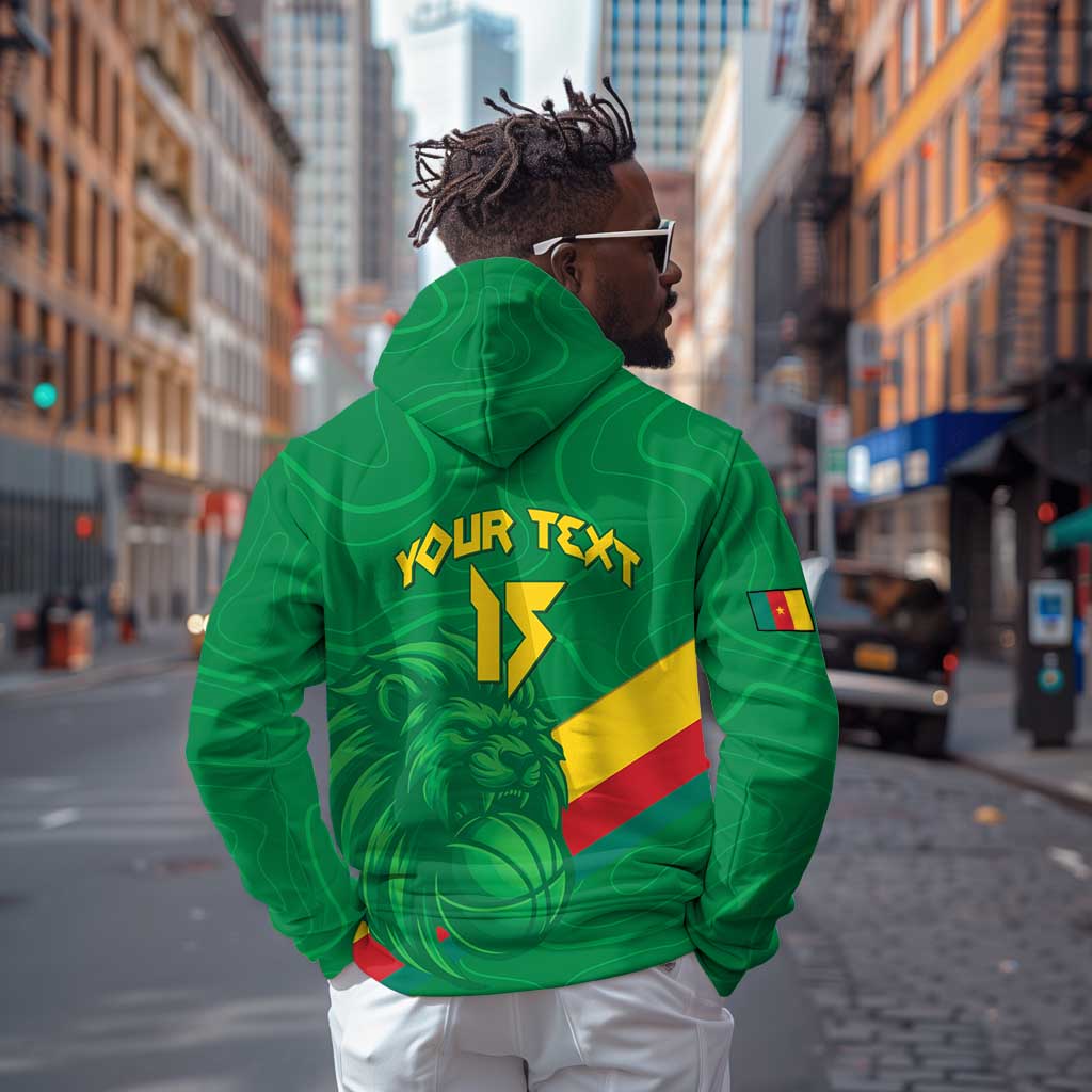 Custom Cameroon Basketball Hoodie Go Indomitable Lions - African Pride
