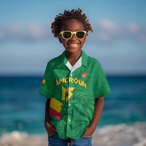 Custom Cameroon Basketball Kid Hawaiian Shirt Go Indomitable Lions - African Pride
