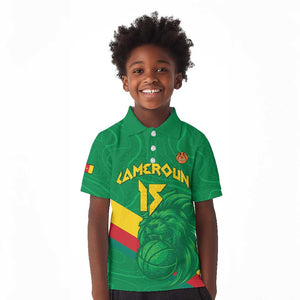 Custom Cameroon Basketball Kid Polo Shirt Go Indomitable Lions - African Pride