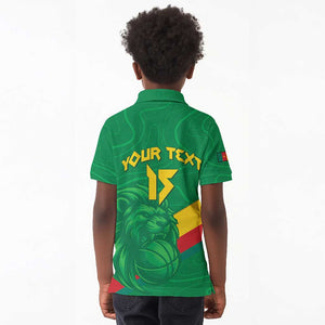 Custom Cameroon Basketball Kid Polo Shirt Go Indomitable Lions - African Pride