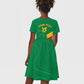 Custom Cameroon Basketball Kid Short Sleeve Dress Go Indomitable Lions - African Pride