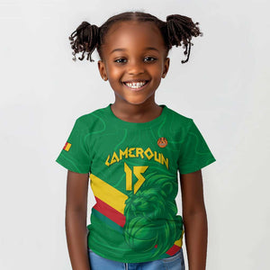 Custom Cameroon Basketball Kid T shirt Go Indomitable Lions - African Pride