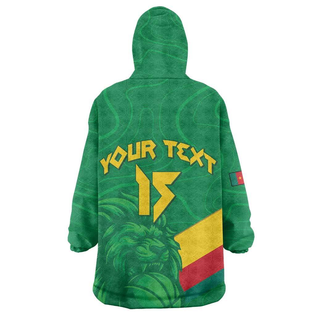 Custom Cameroon Basketball Kid Wearable Blanket Hoodie Go Indomitable Lions - African Pride