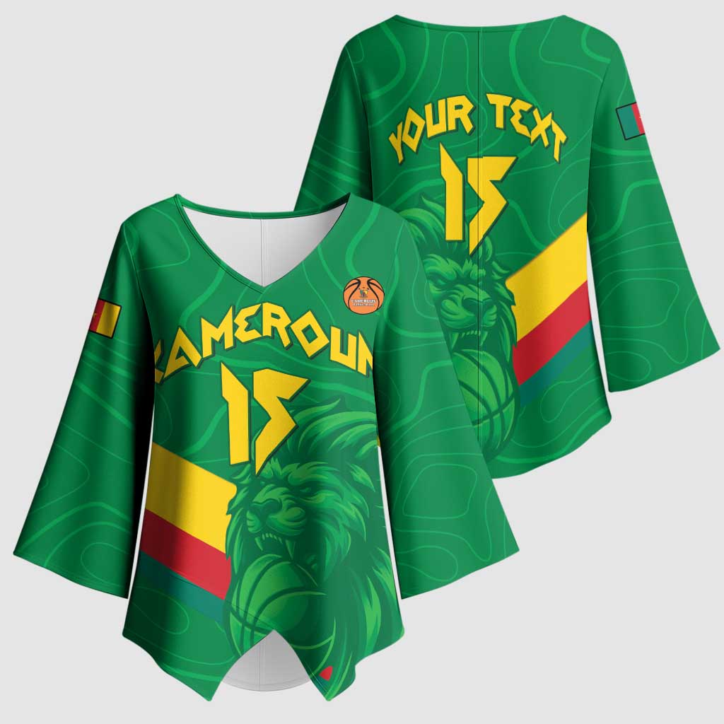 Custom Cameroon Basketball Kimono Sleeve Blouse Go Champions Indomitable Lions