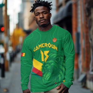 Custom Cameroon Basketball Long Sleeve Shirt Go Indomitable Lions - African Pride