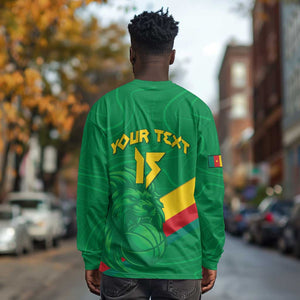 Custom Cameroon Basketball Long Sleeve Shirt Go Indomitable Lions - African Pride