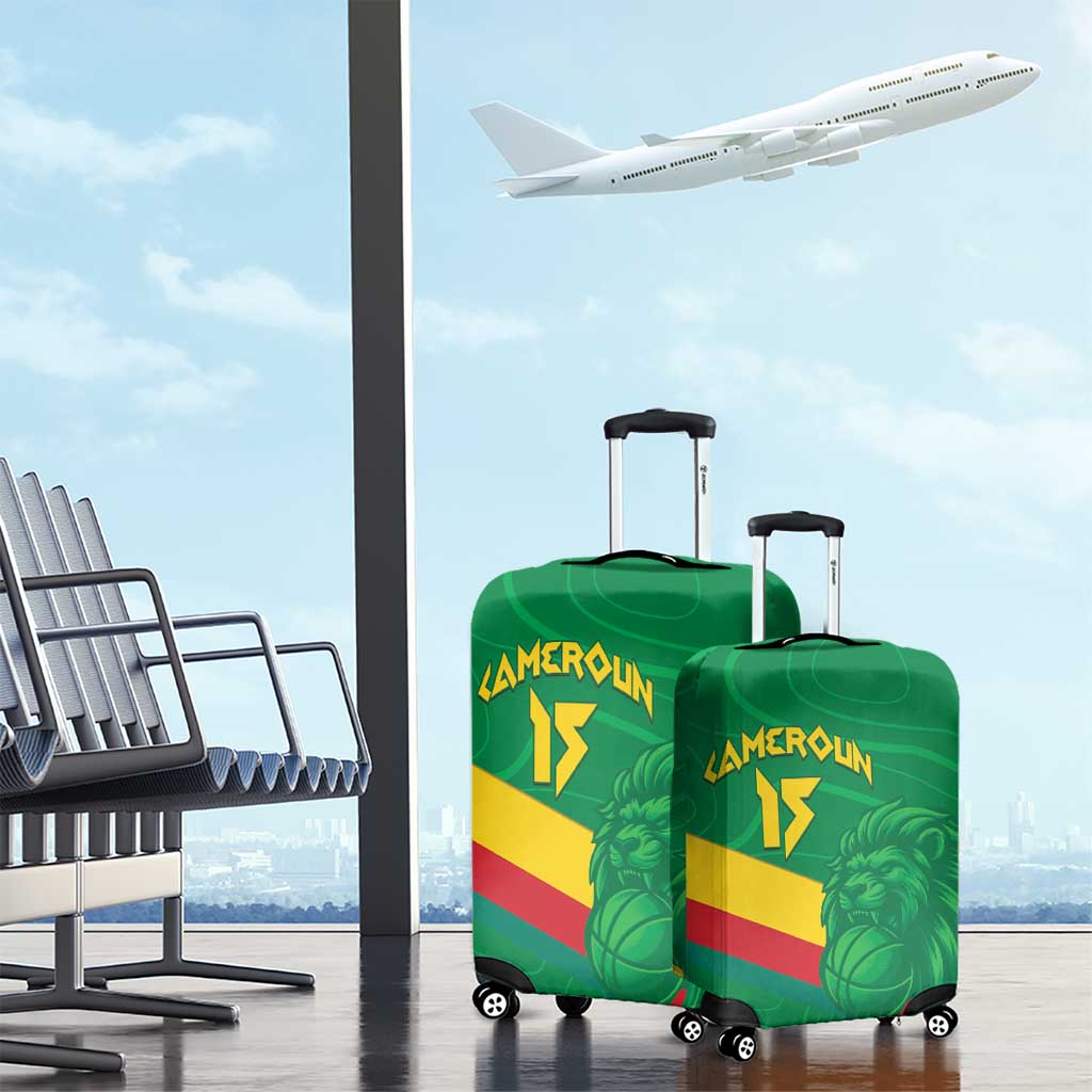 Custom Cameroon Basketball Luggage Cover Go Indomitable Lions - African Pride