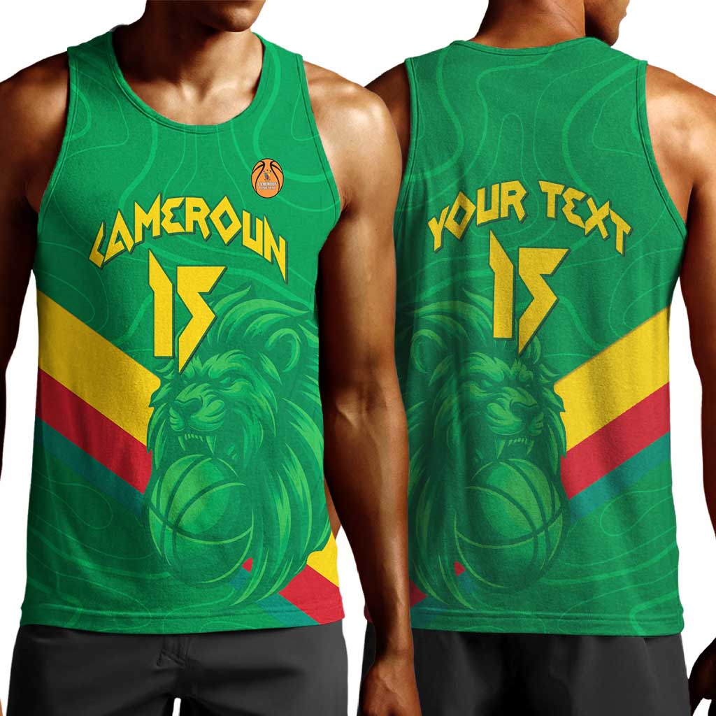 Custom Cameroon Basketball Men Tank Top Go Indomitable Lions - African Pride