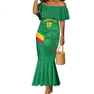Custom Cameroon Basketball Mermaid Dress Go Indomitable Lions - African Pride