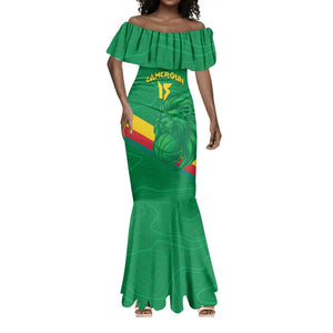 Custom Cameroon Basketball Mermaid Dress Go Indomitable Lions - African Pride