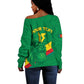 Custom Cameroon Basketball Off Shoulder Sweater Go Indomitable Lions - African Pride