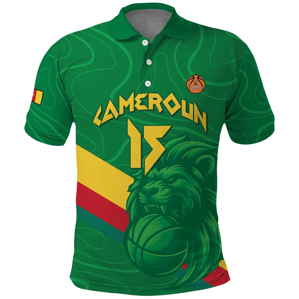 Custom Cameroon Basketball Polo Shirt Go Indomitable Lions - African Pride