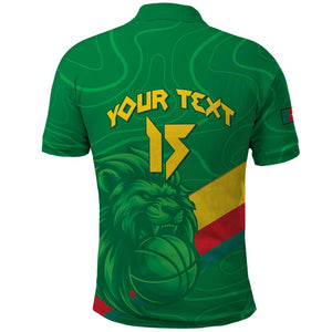 Custom Cameroon Basketball Polo Shirt Go Indomitable Lions - African Pride