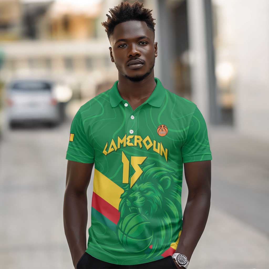 Custom Cameroon Basketball Polo Shirt Go Indomitable Lions - African Pride