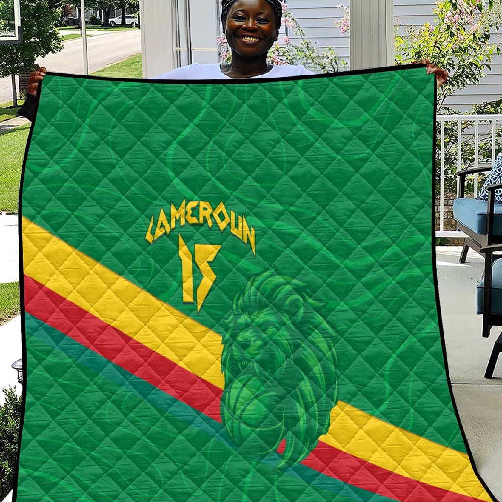 Custom Cameroon Basketball Quilt Go Indomitable Lions - African Pride