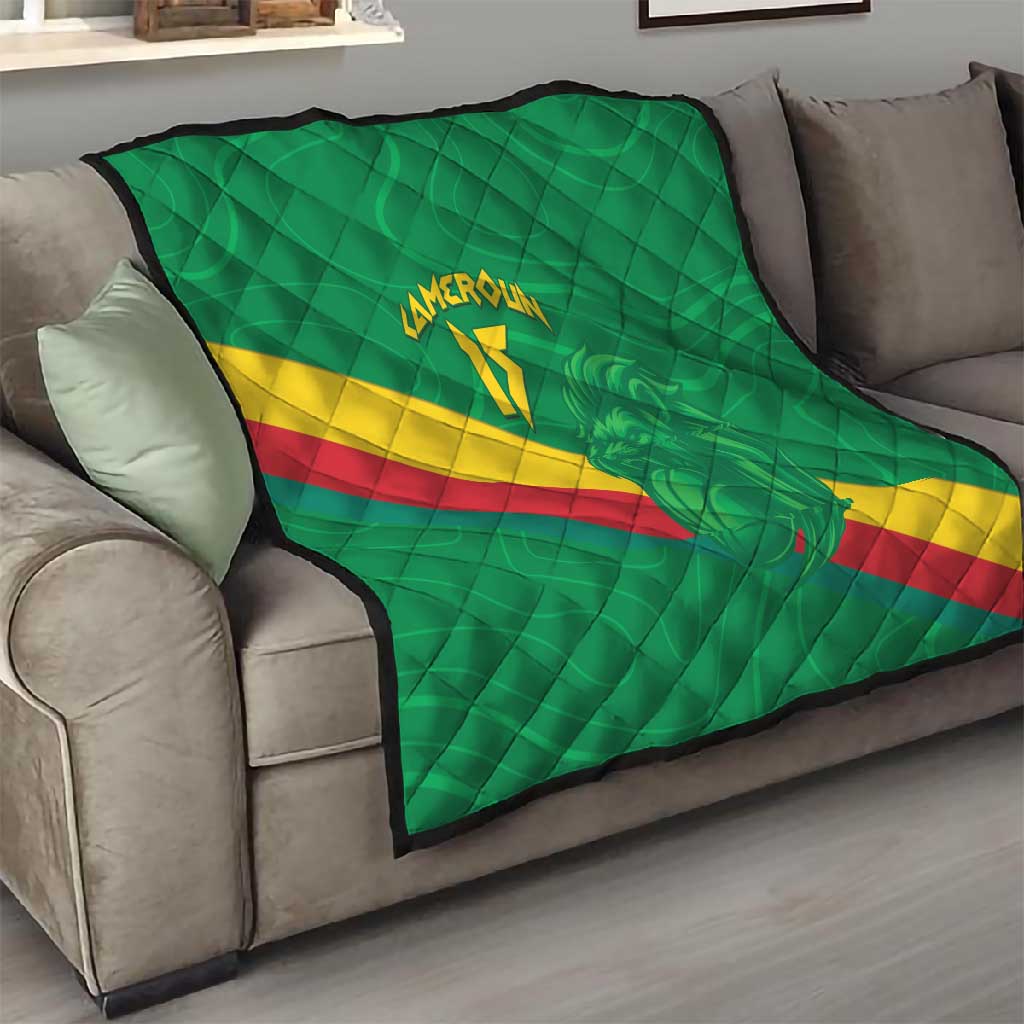 Custom Cameroon Basketball Quilt Go Indomitable Lions - African Pride