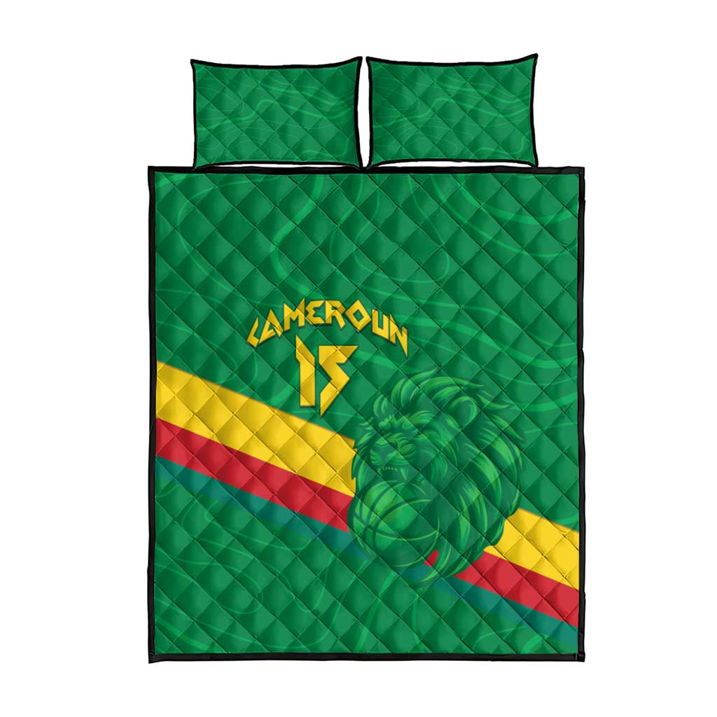 Custom Cameroon Basketball Quilt Bed Set Go Indomitable Lions - African Pride