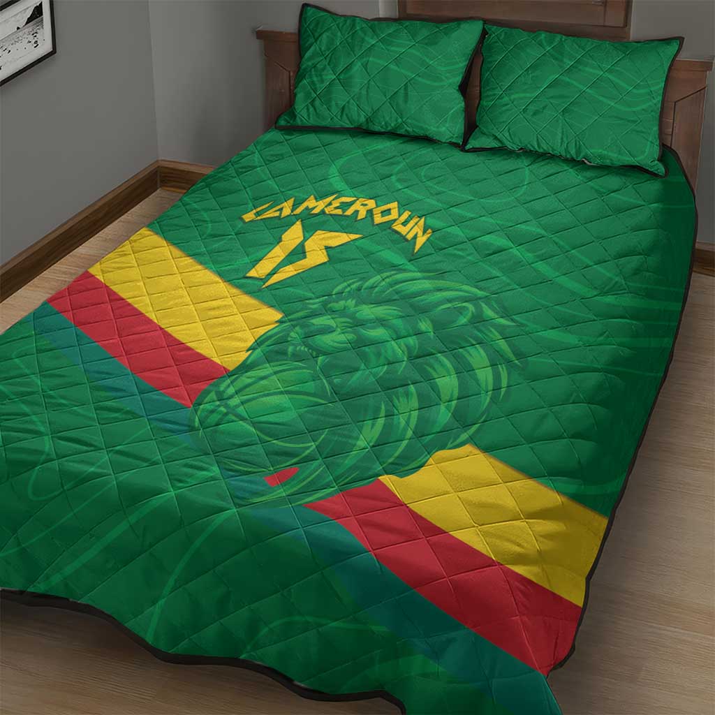 Custom Cameroon Basketball Quilt Bed Set Go Indomitable Lions - African Pride