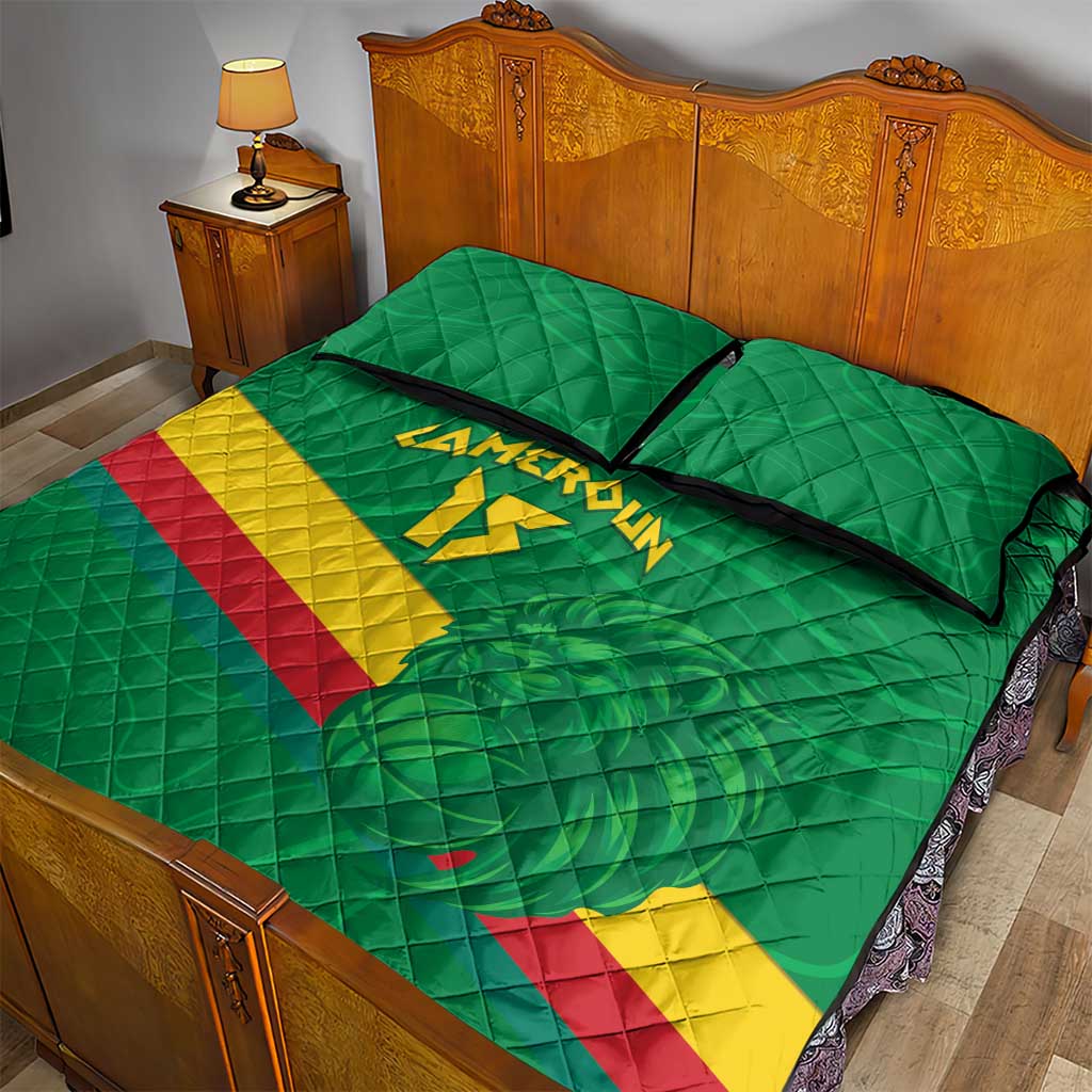 Custom Cameroon Basketball Quilt Bed Set Go Indomitable Lions - African Pride