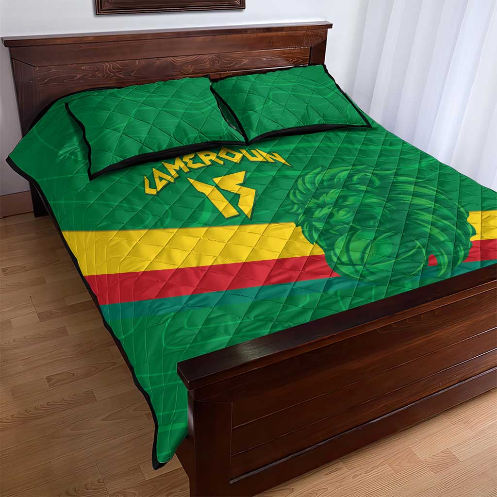 Custom Cameroon Basketball Quilt Bed Set Go Indomitable Lions - African Pride