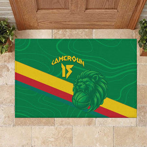 Custom Cameroon Basketball Rubber Doormat Go Indomitable Lions - African Pride