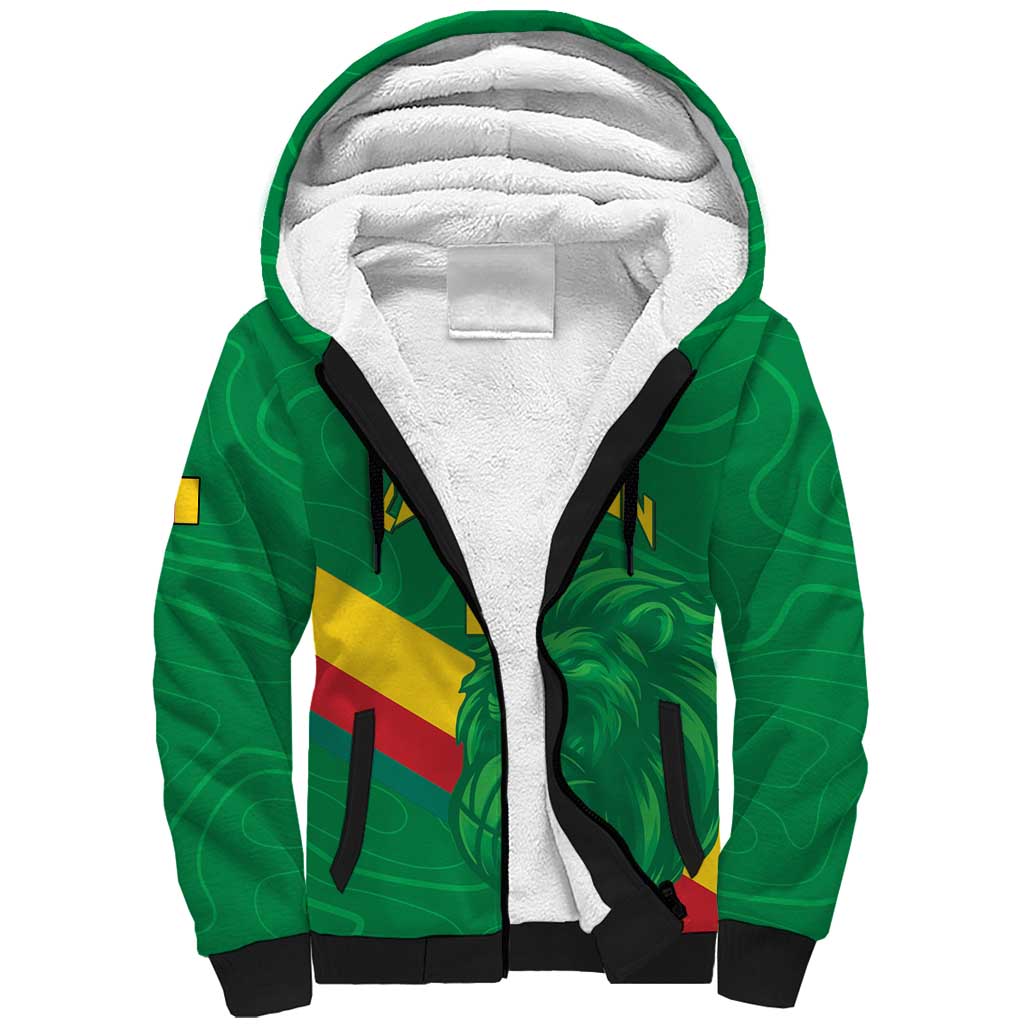 Custom Cameroon Basketball Sherpa Hoodie Go Indomitable Lions - African Pride
