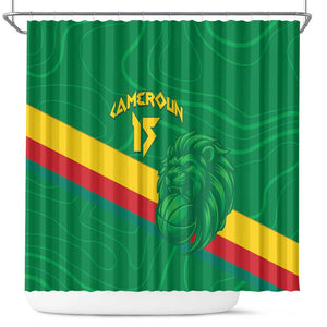 Custom Cameroon Basketball Shower Curtain Go Indomitable Lions - African Pride