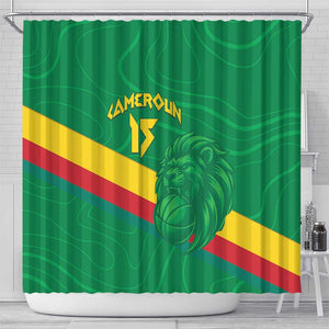 Custom Cameroon Basketball Shower Curtain Go Indomitable Lions - African Pride