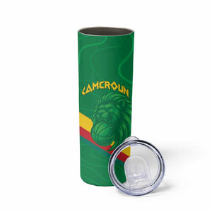 Custom Cameroon Basketball Skinny Tumbler Go Indomitable Lions - African Pride