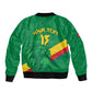 Custom Cameroon Basketball Sleeve Zip Bomber Jacket Go Indomitable Lions - African Pride