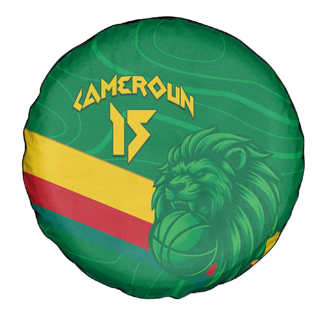 Custom Cameroon Basketball Spare Tire Cover Go Indomitable Lions - African Pride