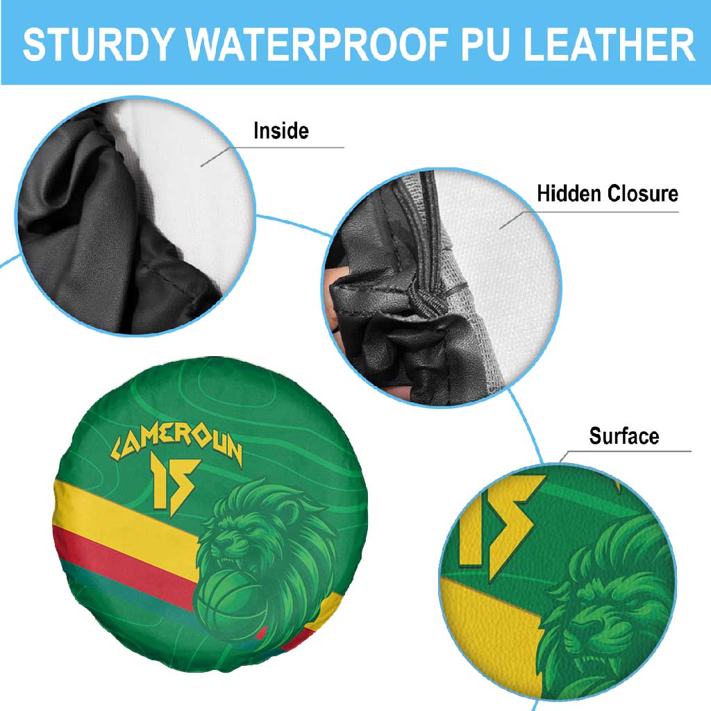 Custom Cameroon Basketball Spare Tire Cover Go Indomitable Lions - African Pride