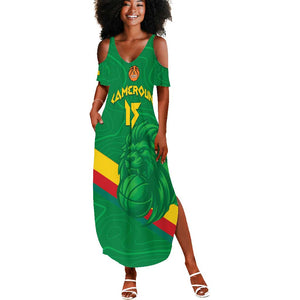 Custom Cameroon Basketball Summer Maxi Dress Go Indomitable Lions - African Pride